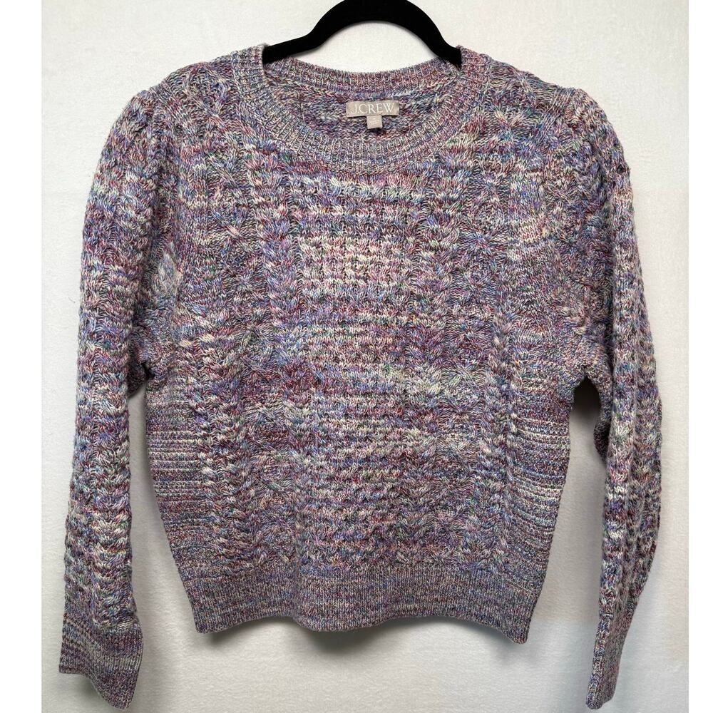J.Crew Women's 100% Wool Marled Cable Knit Sweater, Size M